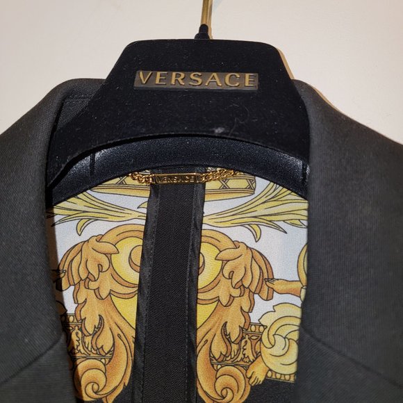 Authentic Versace Medusa Single Breasted Wool Blazer, Black, Silk Lined, Size 46 - Picture 2 of 11
